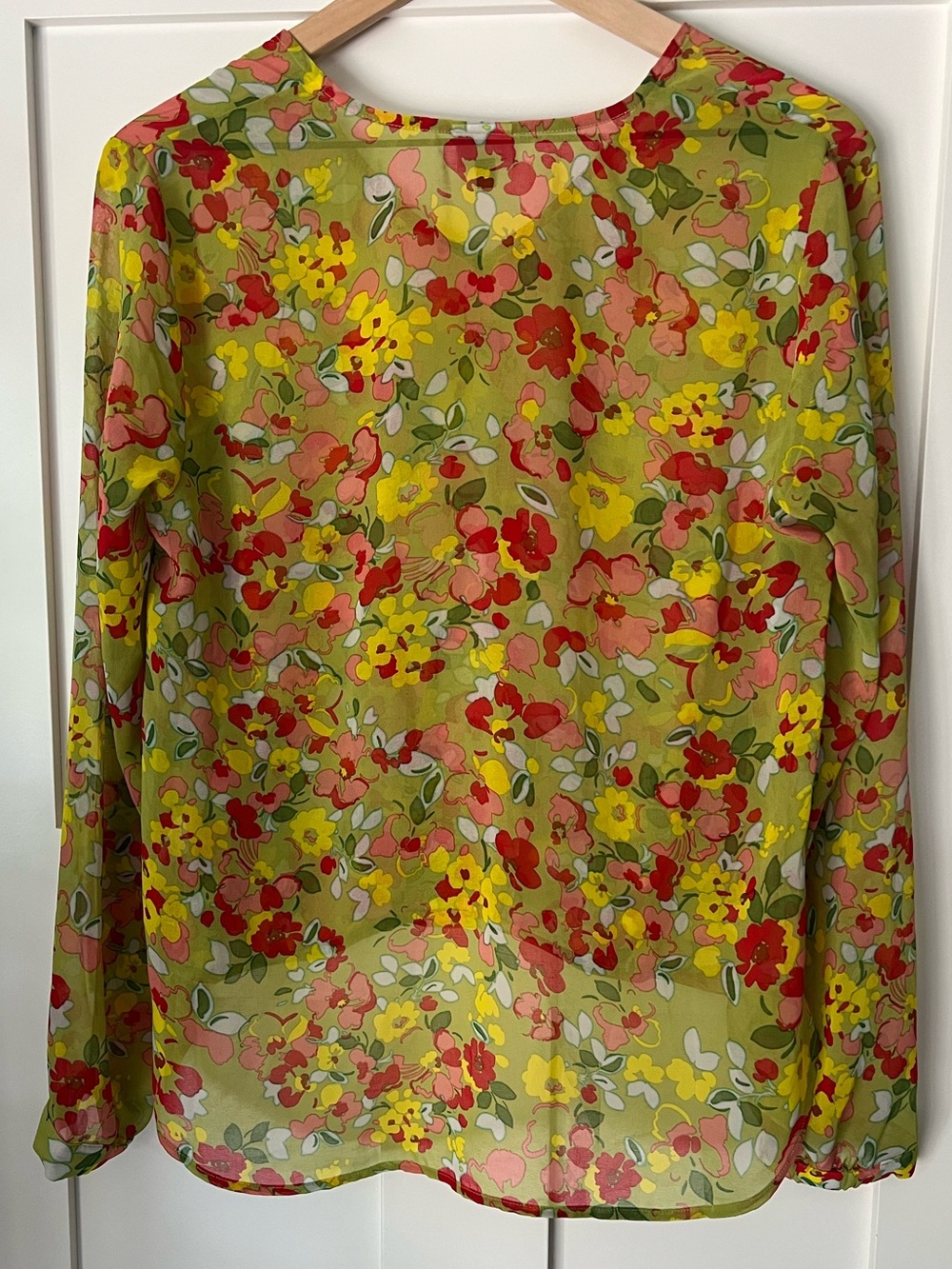 Cabi Playground Blouse Green Floral Cottagecore Boho Top Small - Picture 4 of 11